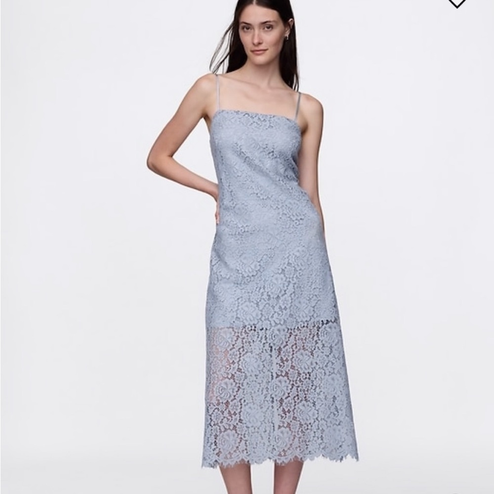 GAP Lace Midi petite M Dress in Soft Blue